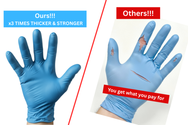 Nitrile gloves for industrial use