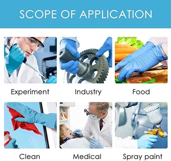 Medical grade blue nitrile gloves