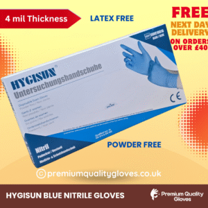 Hygisun Premium Quality Blue Nitrile Gloves Examination Gloves Powder Free – Medical, Healthcare, Care, Food, Mechanical, Hair & Beauty, Care, Industry, Cleaning