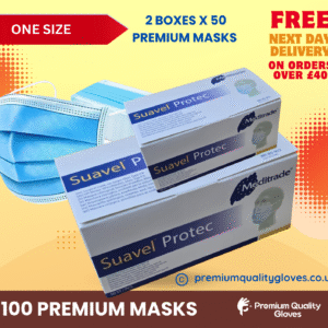 Premium Disposable Face Masks | Blue | 3 Ply| Protective & Breathable| Triple Layer Mouth Cover| Strong Elastic Ear Loops| Type IIR |Men |Women