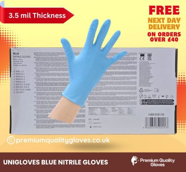 Blue nitrile disposable gloves Unigloves